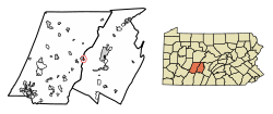 Location of Tunnelhill in Blair County, Pennsylvania.