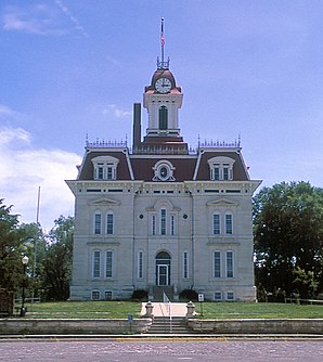 Das Chase County Courthouse in Cottonwood Falls, gelistet im NRHP Nr. 71000304[1]