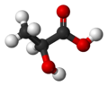 Ball-and-stick model of L-lactic acid