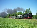 Vroeger toeristisch treinverkeer (Landeseisenbahn Lippe) bij Farmbeck