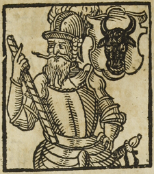 Vilém I. z Pernštejna (kresba B. Paprockého, Zrcadlo slavného Markrabství moravského, 1593)