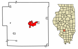 Location of Greenville in Illinois