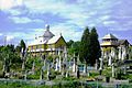 Church of the Intercession (1854 wood) and cemetery.