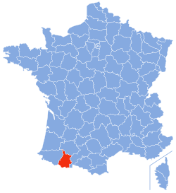 Location of Hautes-Pyrénées in France