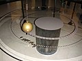 Foucault pendulum at the Musée des arts et métiers (Paris); pegs are placed around and are knocked down as the pendulum turns