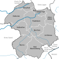 Lage der Städte und Gemeinden im Kreis Paderborn