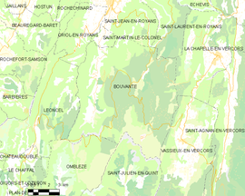 Mapa obce Bouvante