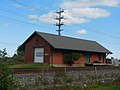 The adjacent freight house, built in 1909 to replace the one destroyed in the 1905 wreck of the 20th Century Limited.