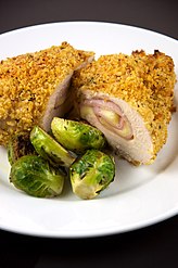 Cordon Bleu (breaded chicken stuffed with ham and cheese