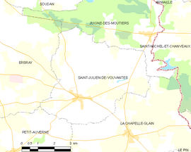 Mapa obce Saint-Julien-de-Vouvantes