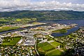 Orkanger seen towards northwest. By Åge Hojem, Trondheim havn.