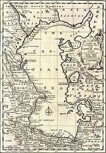 A map of the Caspian Sea in the mid 1700s