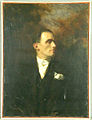 Giuseppe Palanti (1881-1946) Portrait de Mario Palanti, 1924 (inv. GAM 8035) huile sur toile, cm 100x75,5 Museo del Novecento, in deposito presso la Galleria d'Arte Moderna de Milan