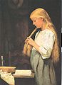 La jeune fille aux tresses (1887) d'Albert Anker