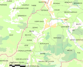 Mapa obce Cierp-Gaud