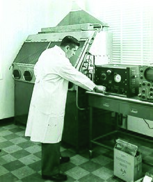 A researcher working in the Isotope Lab.