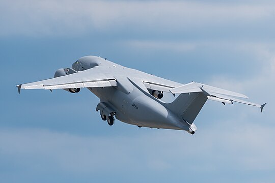 Antonov Design Bureau Antonov An-178 (reg. UR-EXP, cn 001, marking 313) at ILA Berlin Air Show 2016.