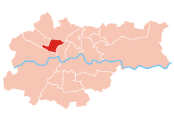 Location of Krowodrza within Kraków