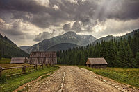 Huts in Polana Chochołowska (Chochołowska Glade). Author: Aneta Pawska