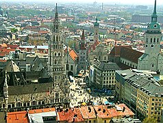 Marienplatz vue de la tour de la Frauenkirche