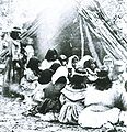 Miwok-Paiute ceremony in 1872 at current site of Yosemite Lodge