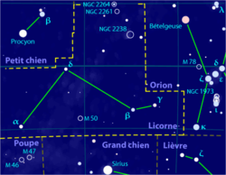 Carte de situation de l'objet M50.