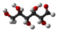 Model de boles i barres de la cadena de la D-glucosa