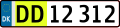 2009-style Danish registration plate for vehicles allowed for both commercial and common transportation