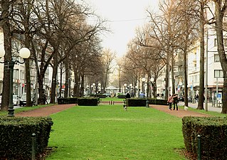 De Ostwall in het centrum van Krefeld