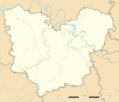 Mapa konturowa Eure, w centrum znajduje się punkt z opisem „Tilleul-Lambert”