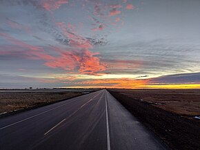 Saskatchewan Highway 39 sunrise near North Portal.jpg