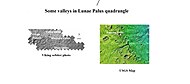 Waters from Vedra Valles, Maumee Valles, and Maja Valles went from Lunae Planum on the left, to Chryse Planitia on the right. Image is located in Lunae Palus quadrangle and was taken by Viking Orbiter.