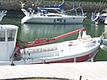 Partie avant du bateau goémonier L'Estran, qui exploitait les laminaires aux environs de l'Île de Sein (il se trouve désormais au port-musée du Port-Rhu à Douarnenez)