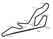 Carte du circuit de Jarama.