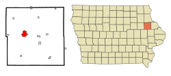 Location of Manchester, Iowa