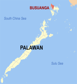 Mapa ning Palawan ampong Busuanga ilage