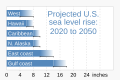 ◣OW◢ 05:38, 3 December 2022 — 2050 Projected seal level rise - United States coasts - NOAA.svg