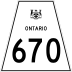 Highway 670 marker