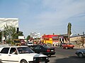 The road through the center of Belovodsk, looking west towards Kara-Balta