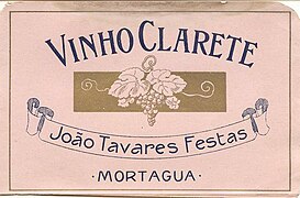 Étiquette de vin clairet de João Tavares Festas (1863-1922)