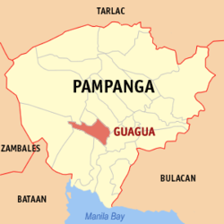 Mapa ning Pampanga ampong Guagua ilage