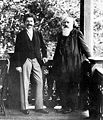 Auf der Gartenveranda in Ischl: Die Komponisten-Kollegenn Johann Baptist Strauss und Johannes Brahms, September 1894