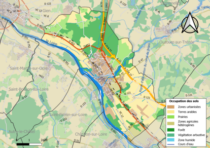 Carte des infrastructures et de l'occupation des sols de la commune en 2018 (CLC).