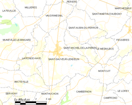 Mapa obce Saint-Sauveur-Lendelin