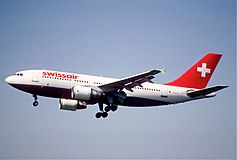 Swissair white livery, bit front