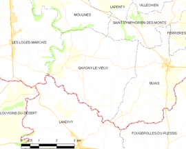 Mapa obce Savigny-le-Vieux