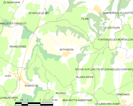 Mapa obce Authoison