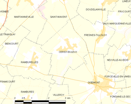 Mapa obce Cerisy-Buleux