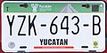 License plate from Yucatán state, Mexico