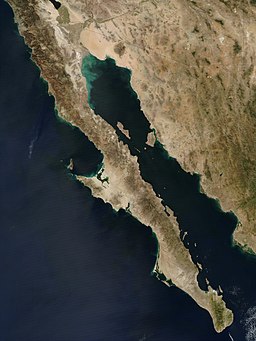 Satellitbild över Baja California.